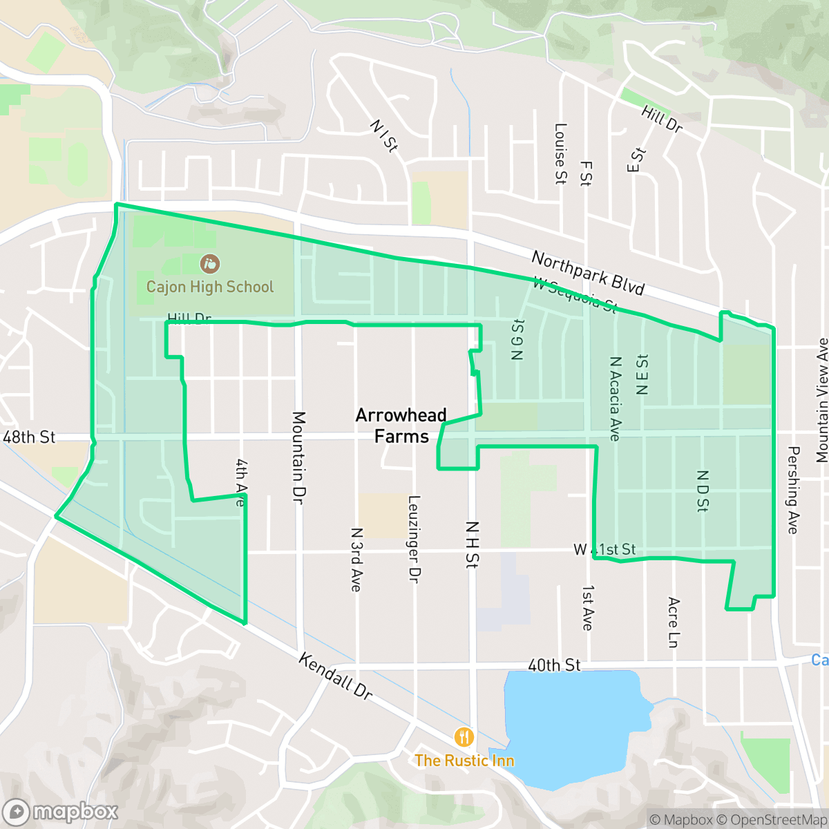 Map showing the location of Cajon, San Bernardino, CA