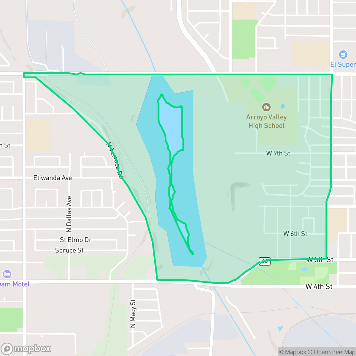 Map showing the location of Carvedale, San Bernardino, CA