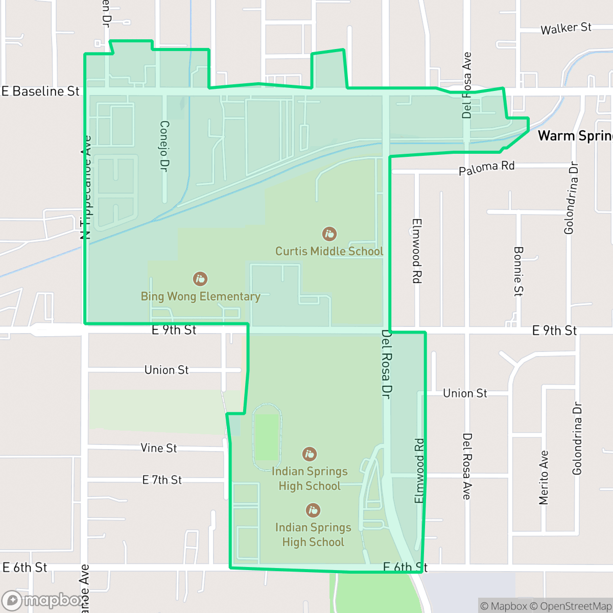 Map showing the location of Curtis, San Bernardino, CA