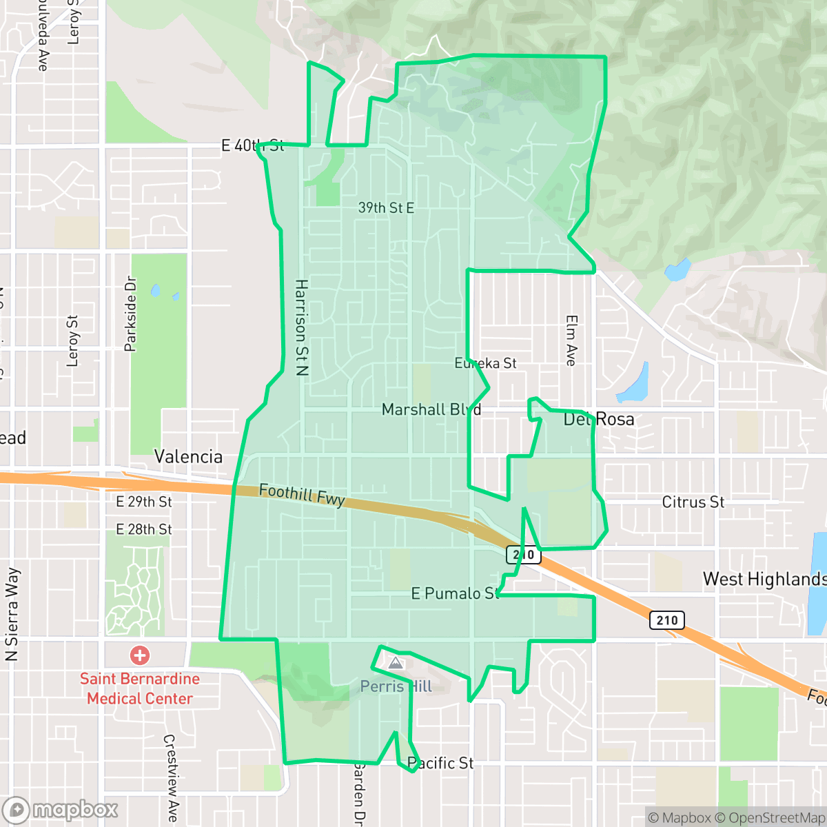 Map showing the location of DRNAG, San Bernardino, CA