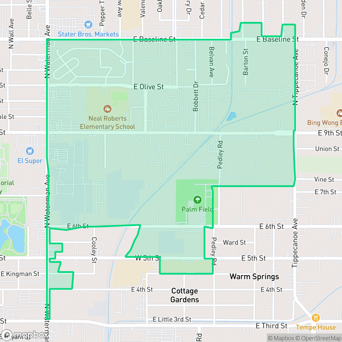 Map showing the location of East Valley, San Bernardino, CA