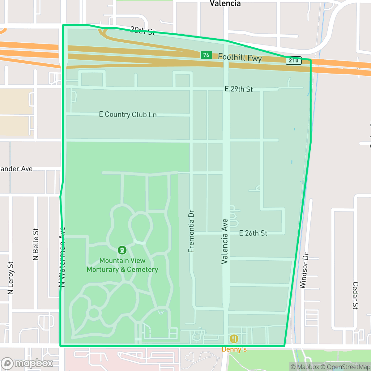 Map showing the location of HI-30, San Bernardino, CA