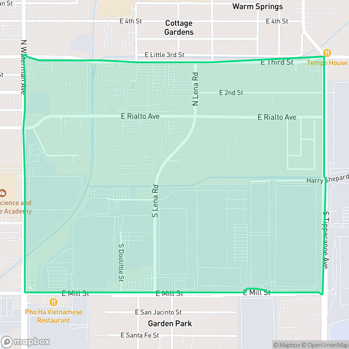 Map showing the location of International, San Bernardino, CA