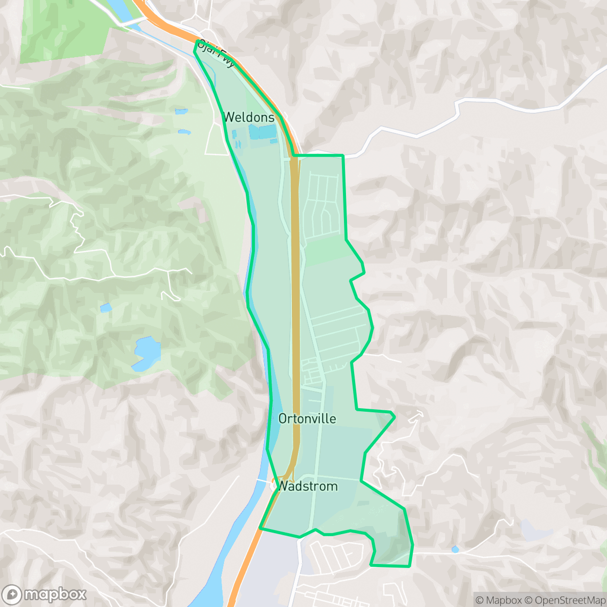 Map showing the location of North Avenue, San Buenaventura (Ventura), CA