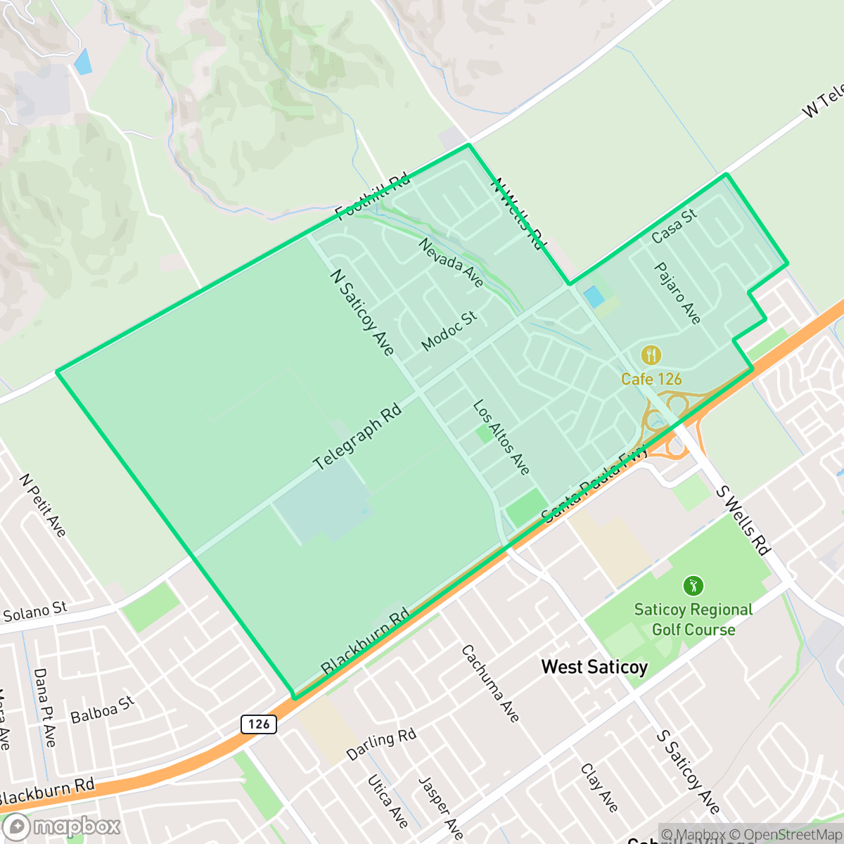 Map showing the location of Wells, San Buenaventura (Ventura), CA