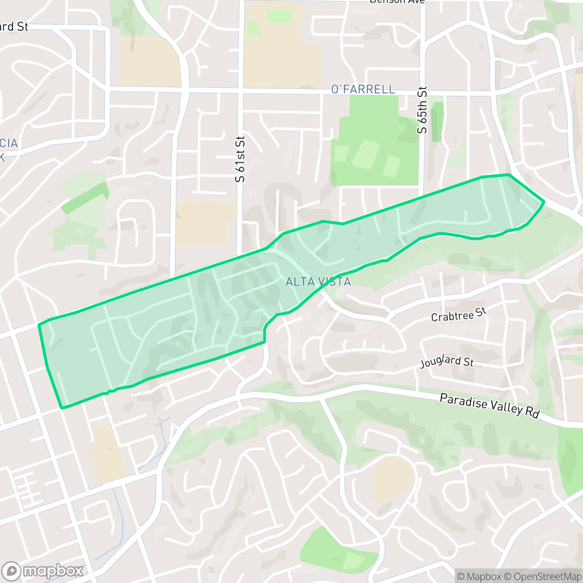 Map showing the location of Alta Vista, San Diego, CA
