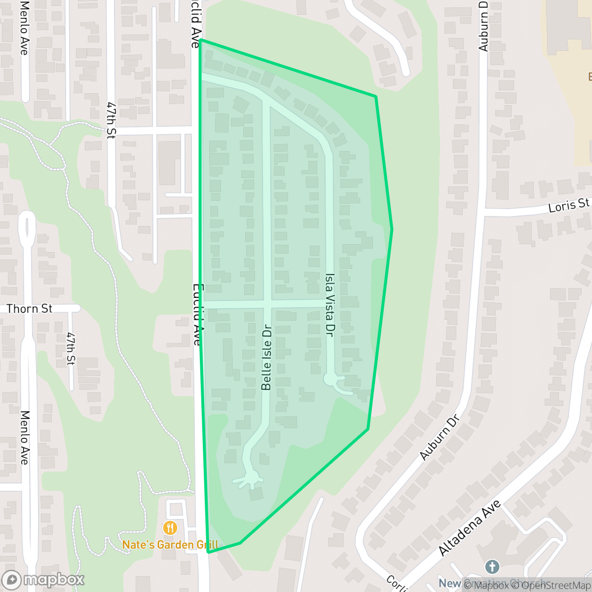 Map showing the location of Islenair, San Diego, CA
