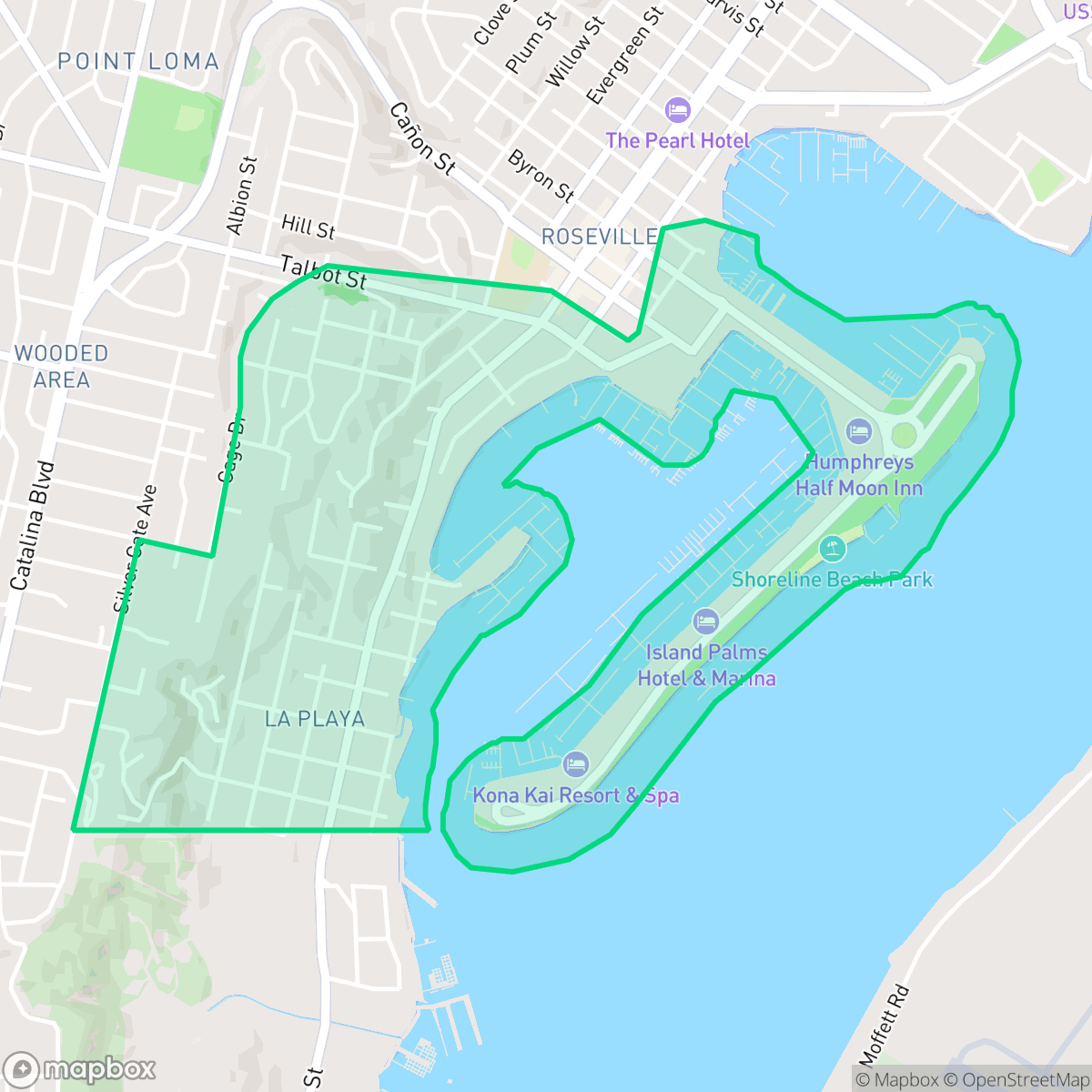 Map showing the location of La Playa, San Diego, CA