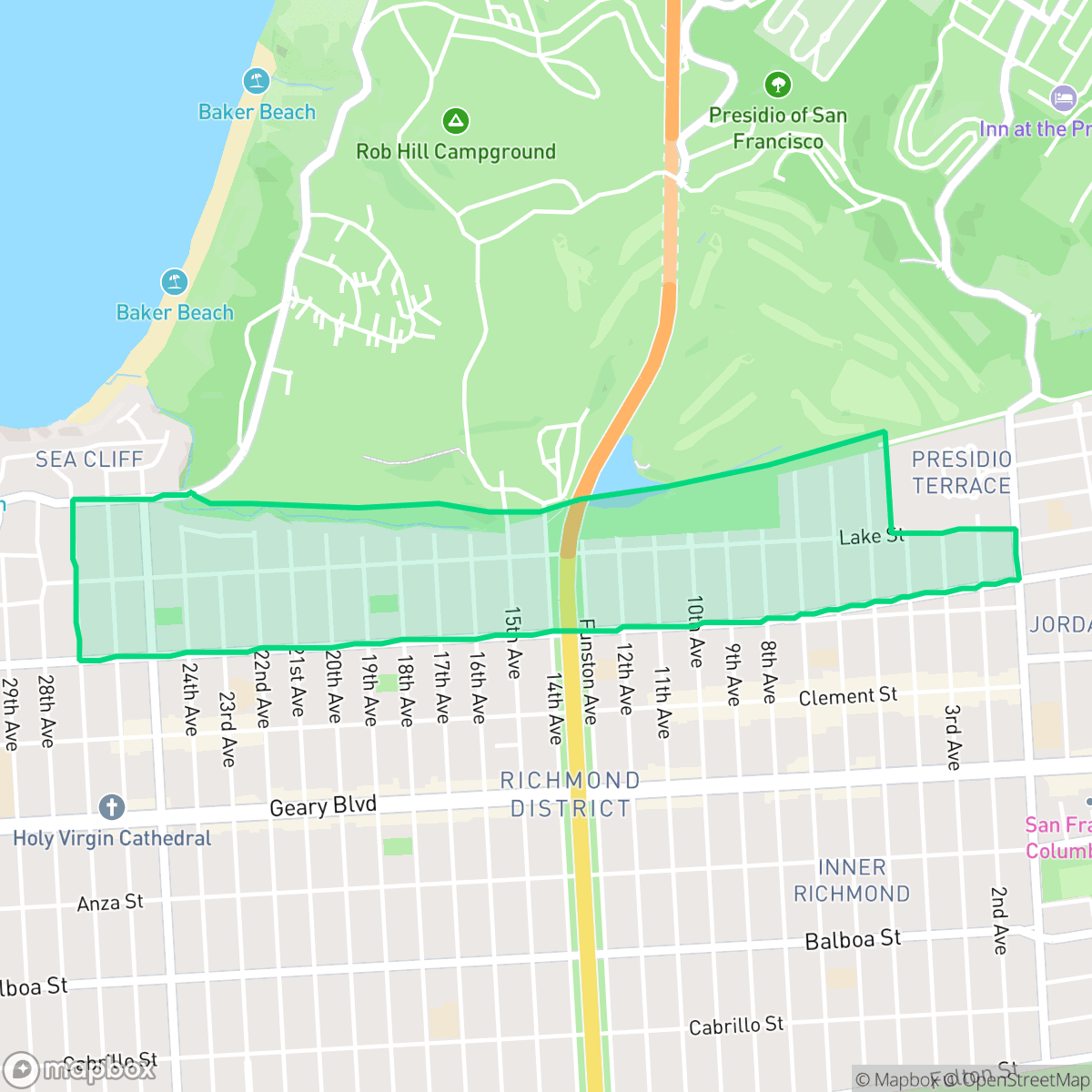 Map showing the location of Lake, San Francisco, CA