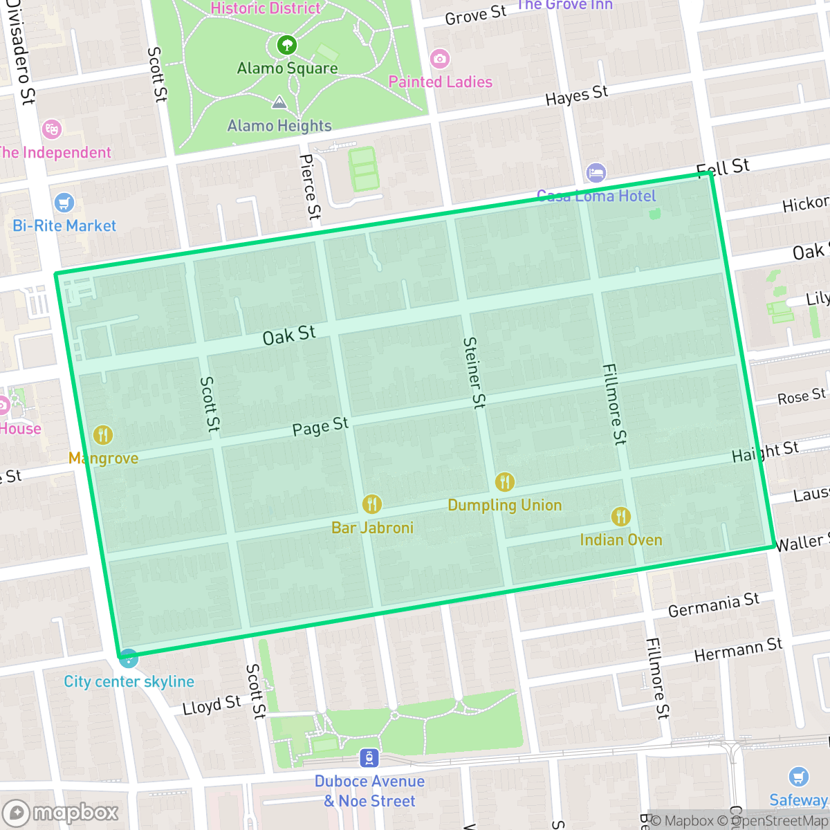 Map showing the location of Lower Haight, San Francisco, CA
