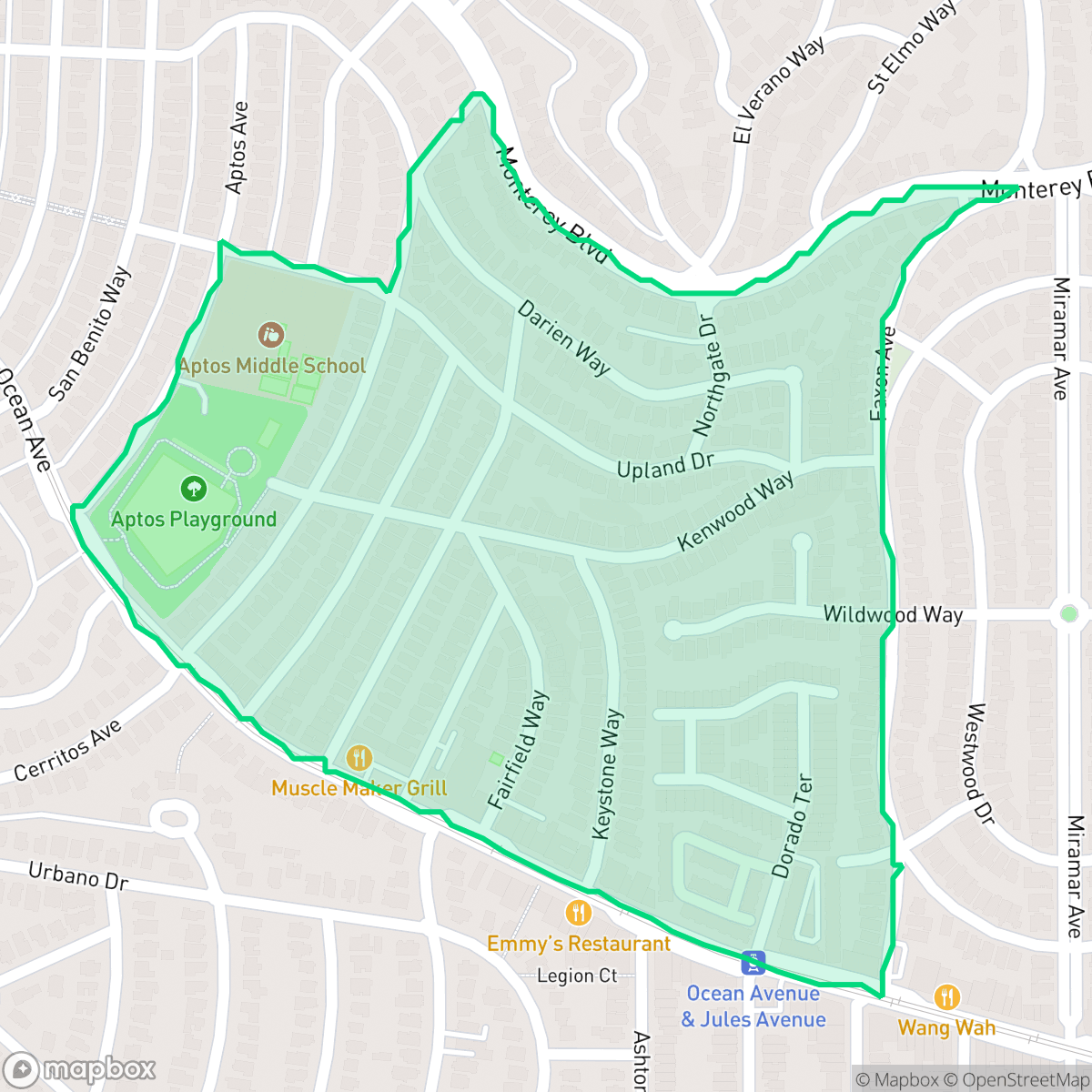 Map showing the location of Mount Davidson Manor, San Francisco, CA