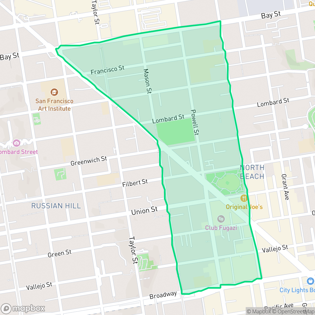 Map showing the location of North Beach, San Francisco, CA