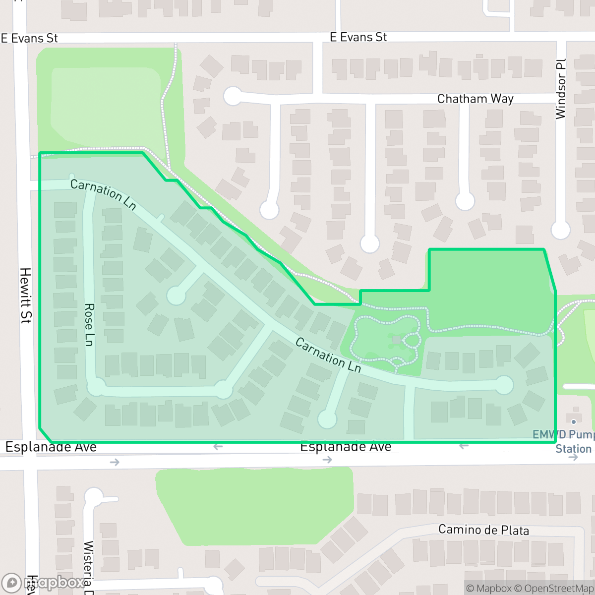 Map showing the location of Mountain Bridge North, San Jacinto, CA