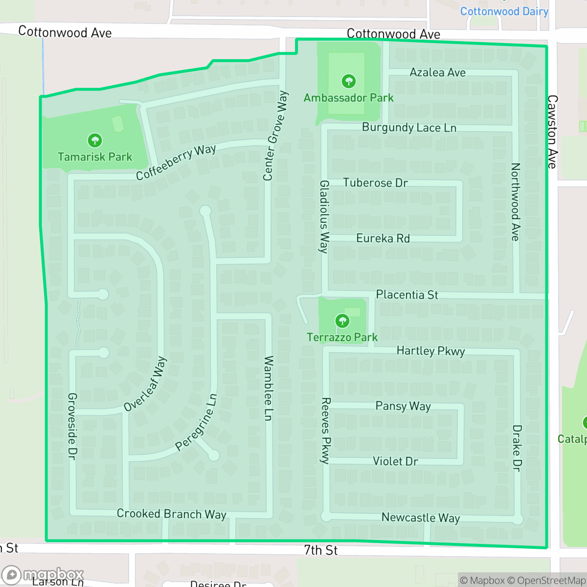 Map showing the location of The Ranch, San Jacinto, CA