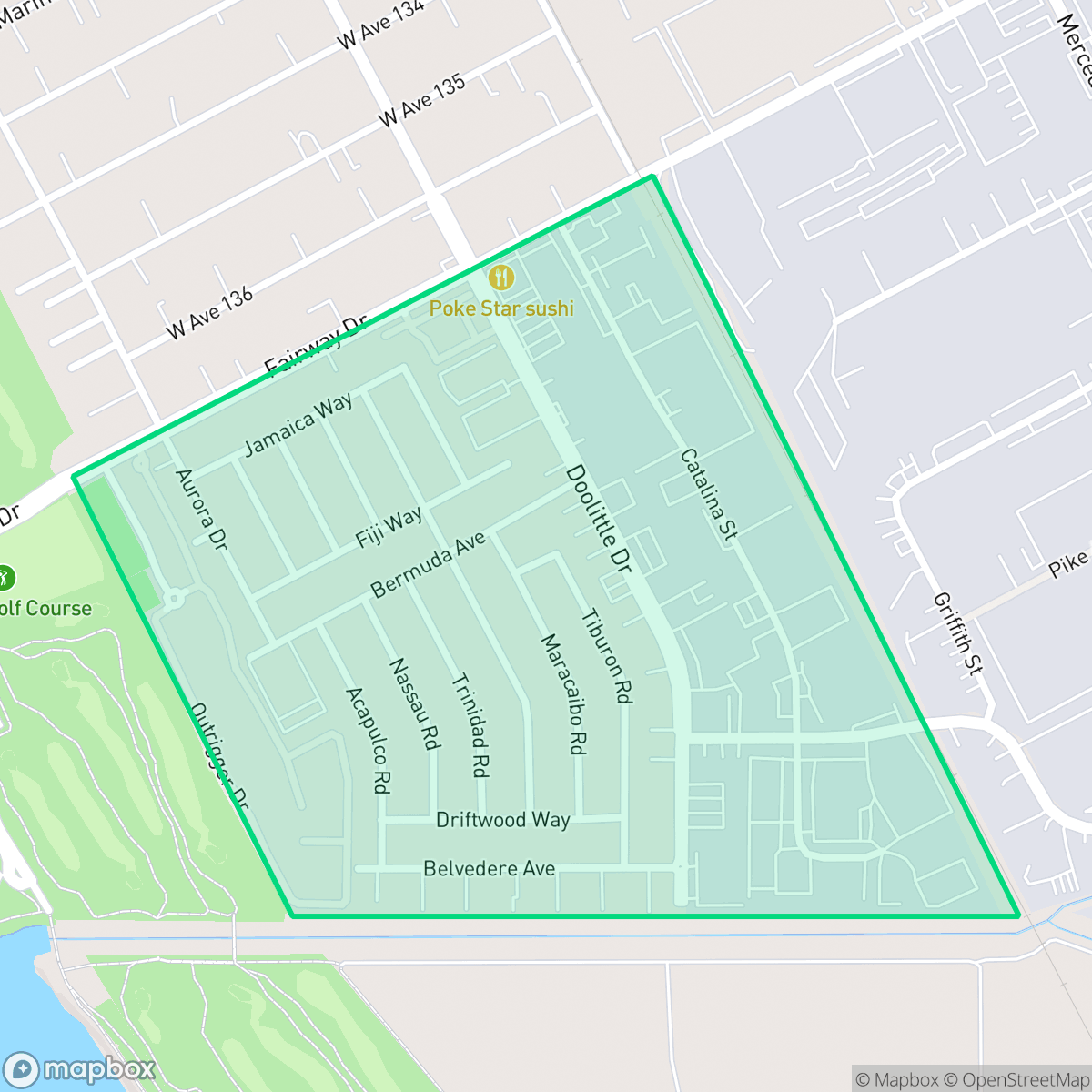 Map showing the location of Marina Faire, San Leandro, CA