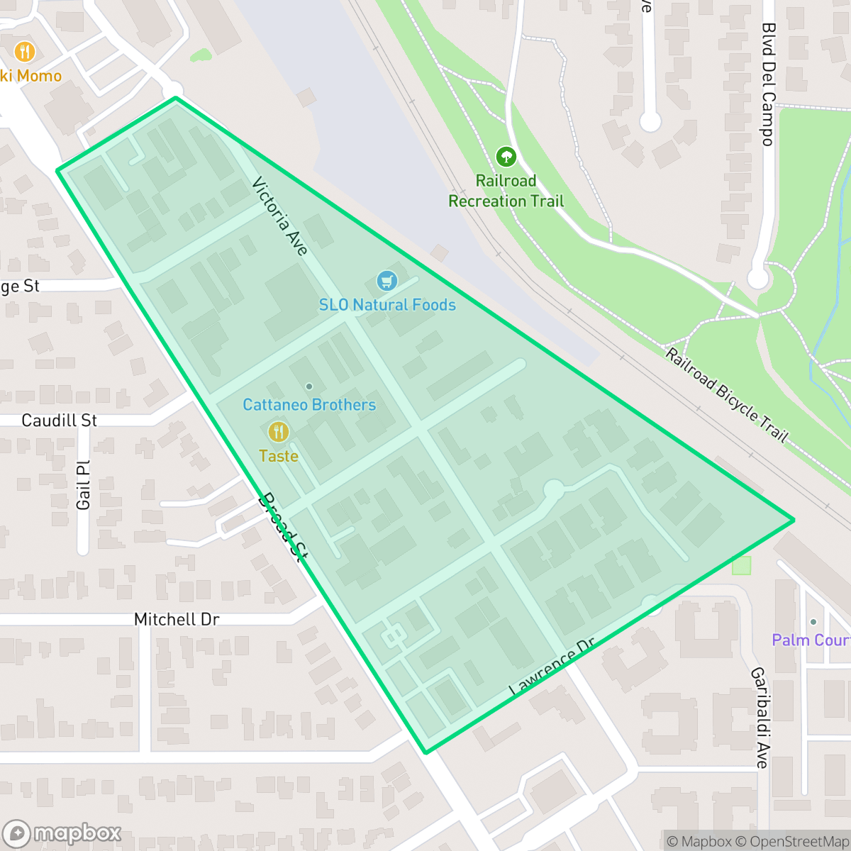 Map showing the location of Little Italy, San Luis Obispo, CA
