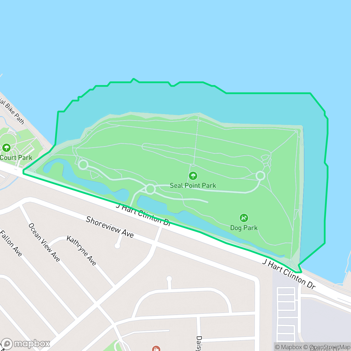 Map showing the location of Shoreline Park, San Mateo, CA