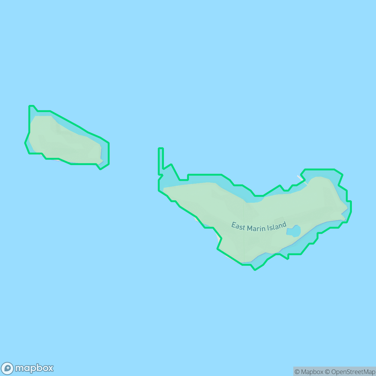 Map showing the location of Bay Islands, San Rafael, CA