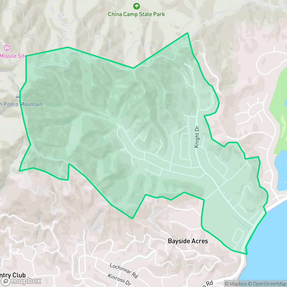 Map showing the location of Glenwood, San Rafael, CA