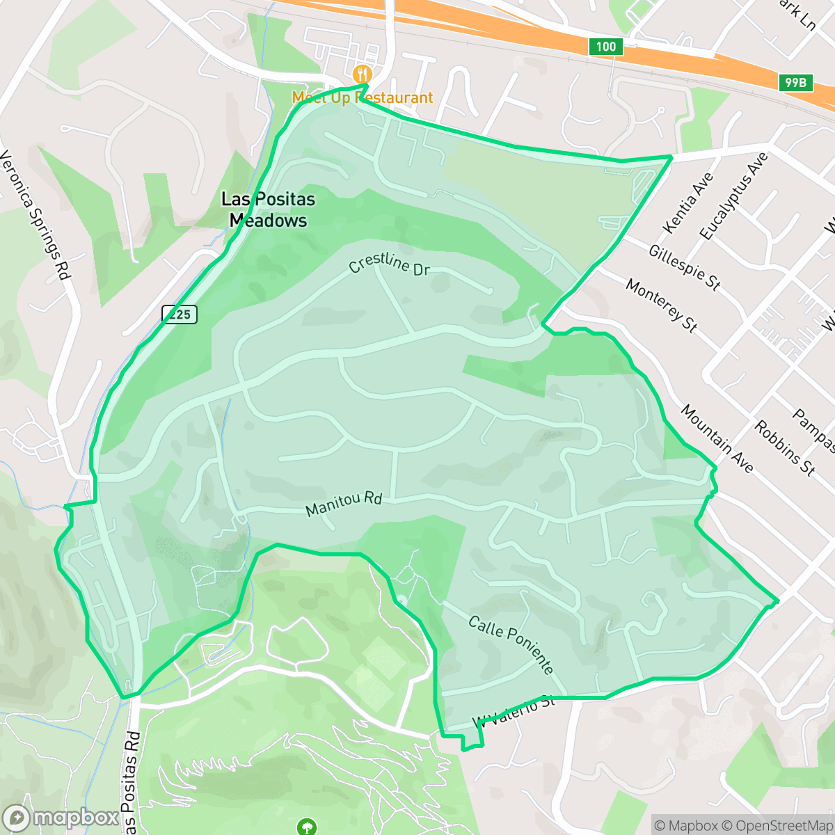 Map showing the location of Bel Air, Santa Barbara, CA