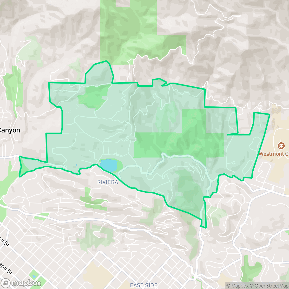 Map showing the location of Cielito, Santa Barbara, CA