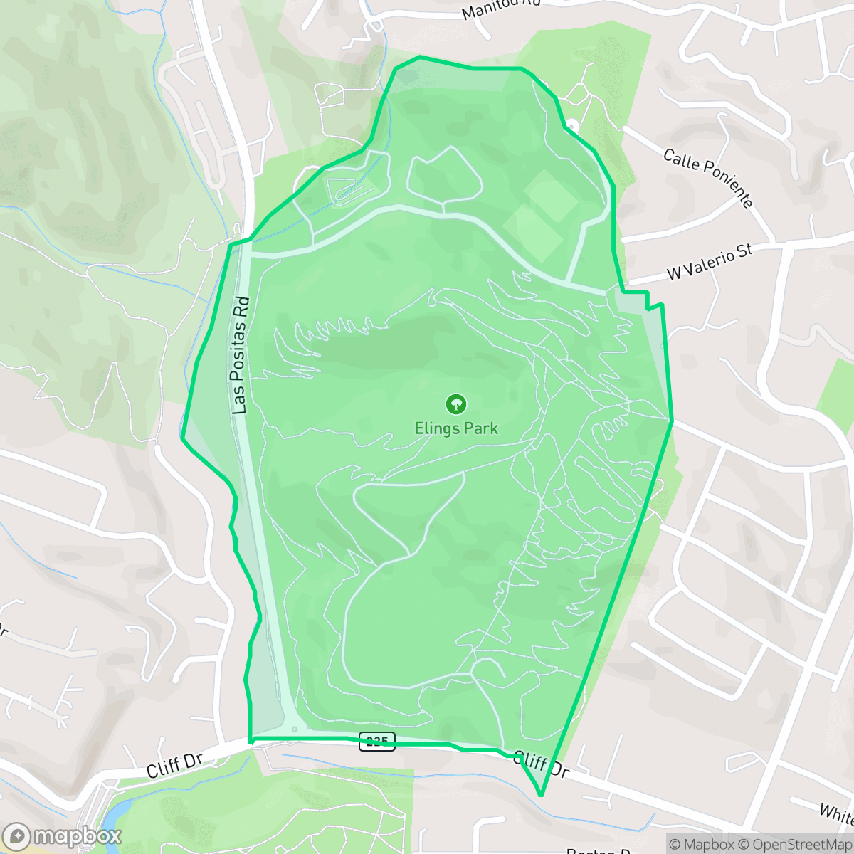 Map showing the location of Elings Park, Santa Barbara, CA