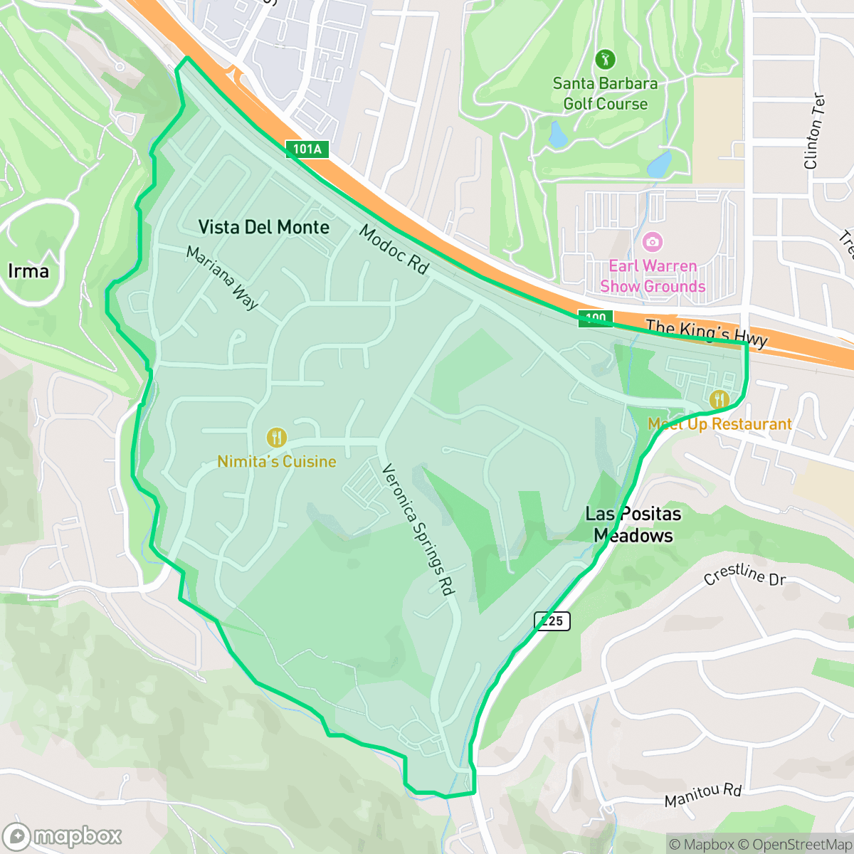 Map showing the location of Hidden Valley, Santa Barbara, CA