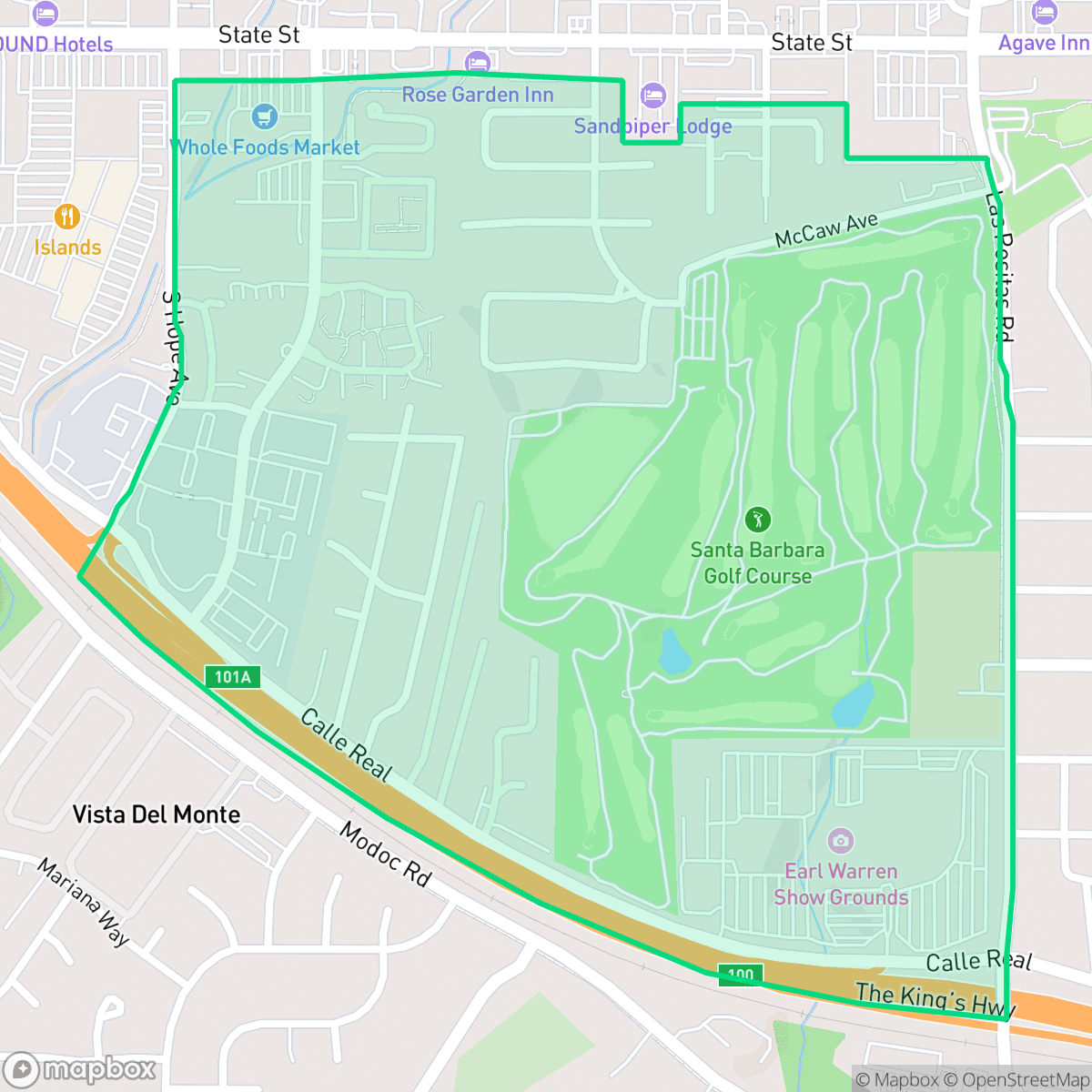 Map showing the location of Hitchcock, Santa Barbara, CA