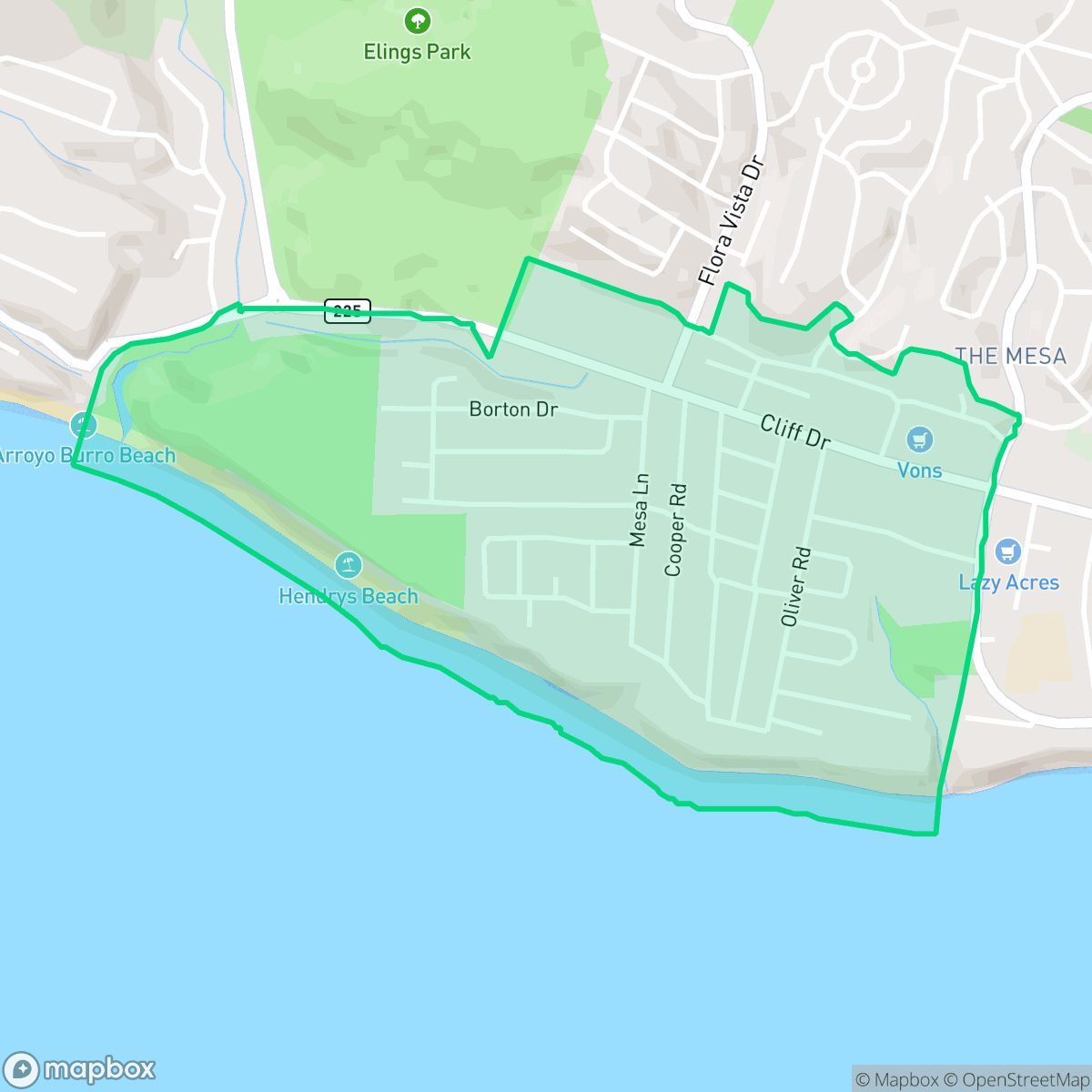 Map showing the location of West Mesa, Santa Barbara, CA