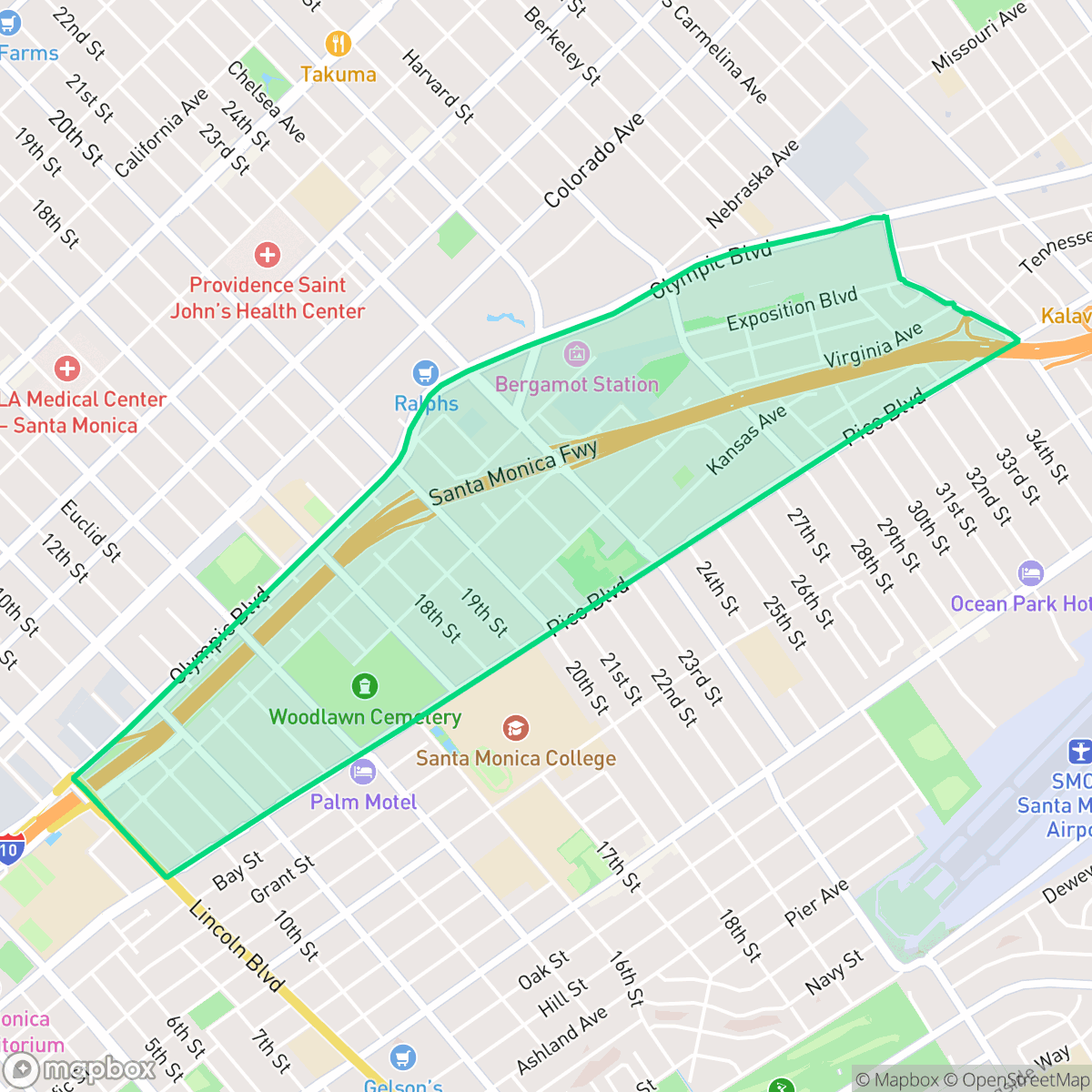 Map showing the location of Pico District, Santa Monica, CA