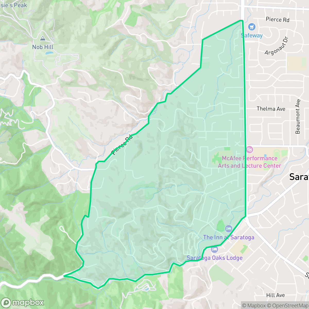 Map showing the location of Congress Springs, Saratoga, CA
