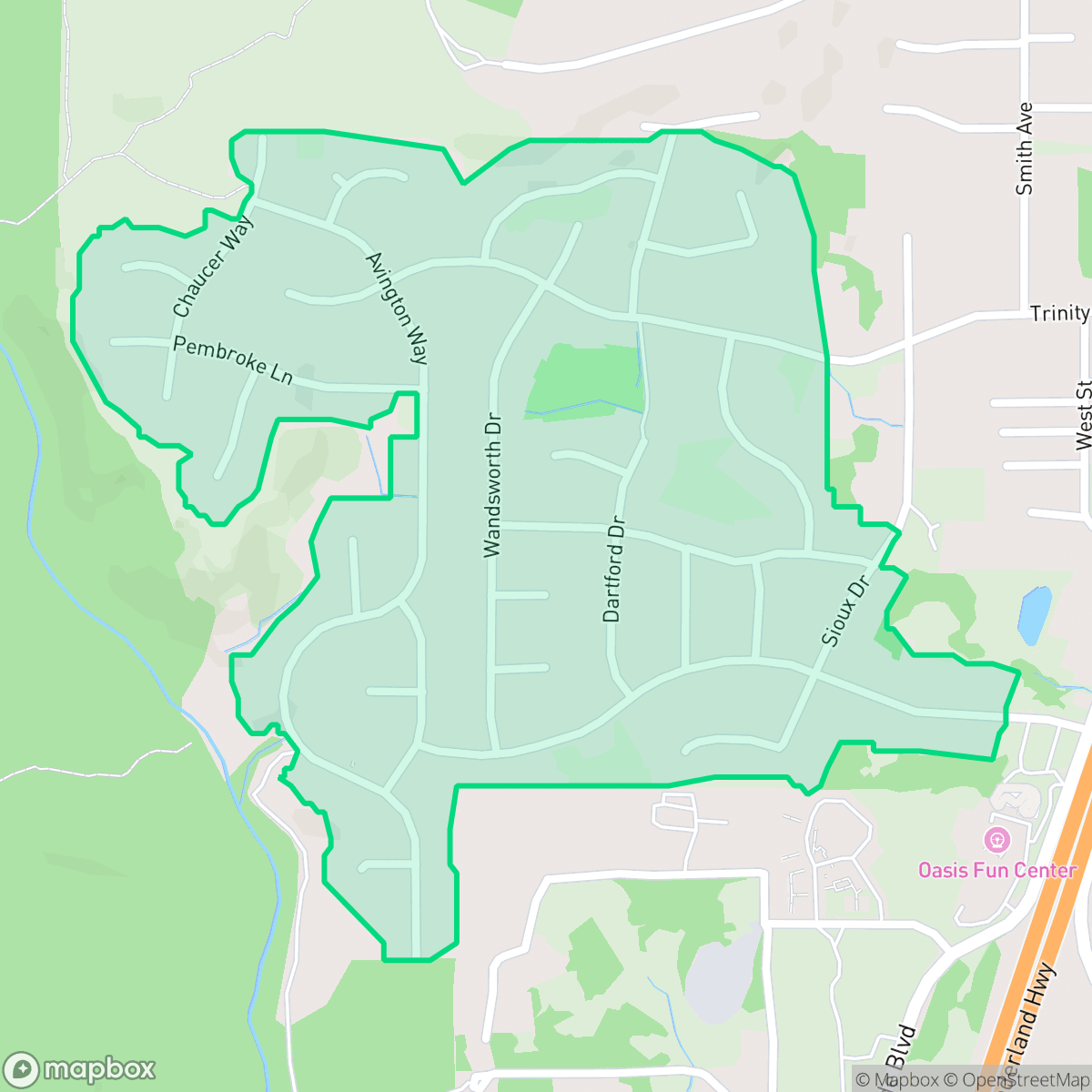 Map showing the location of Windsor Estates, Shasta Lake, CA