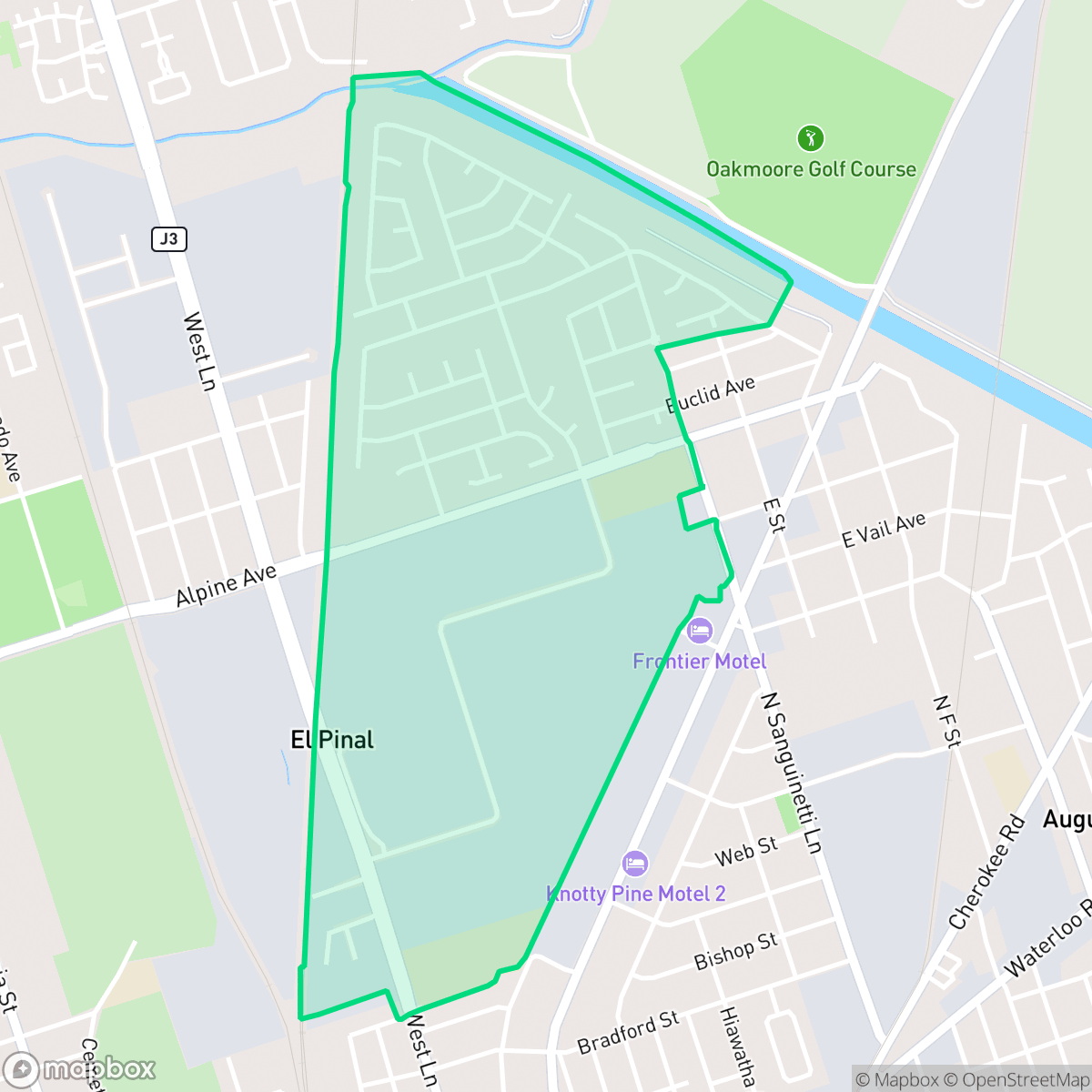 Map showing the location of El Pinal, Stockton, CA