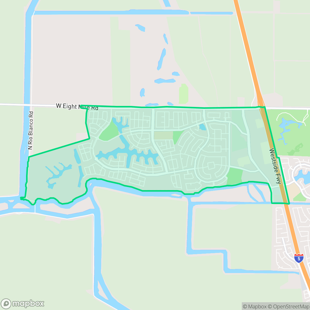 Map showing the location of Spanos Park West, Stockton, CA