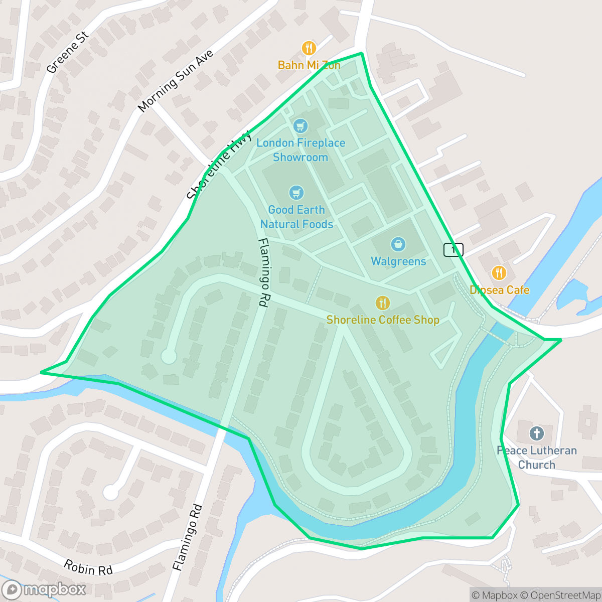 Map showing the location of Tamalpais Valley Junction, Tamalpais-Homestead Valley, CA
