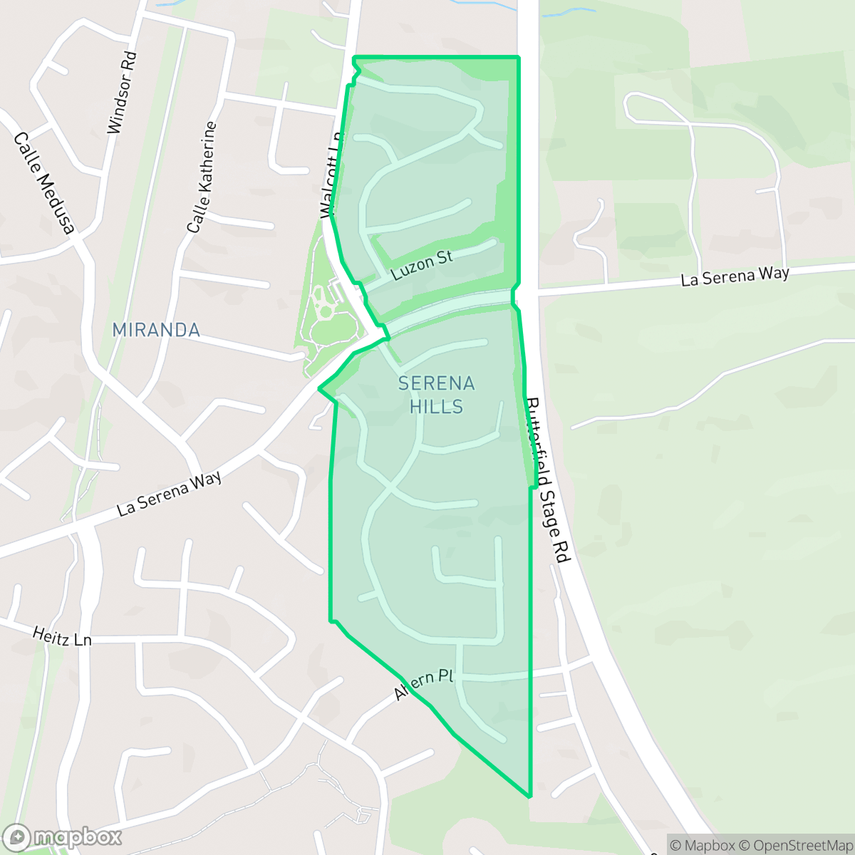 Map showing the location of Serena Hills, Temecula, CA