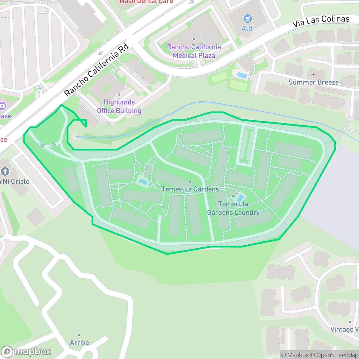Map showing the location of Temecula Gardens, Temecula, CA