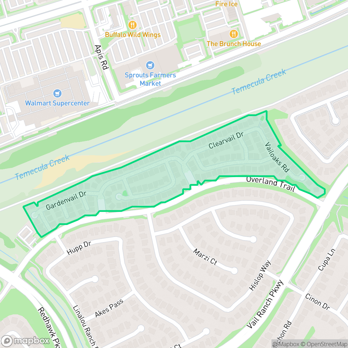 Map showing the location of Vail Creek, Temecula, CA
