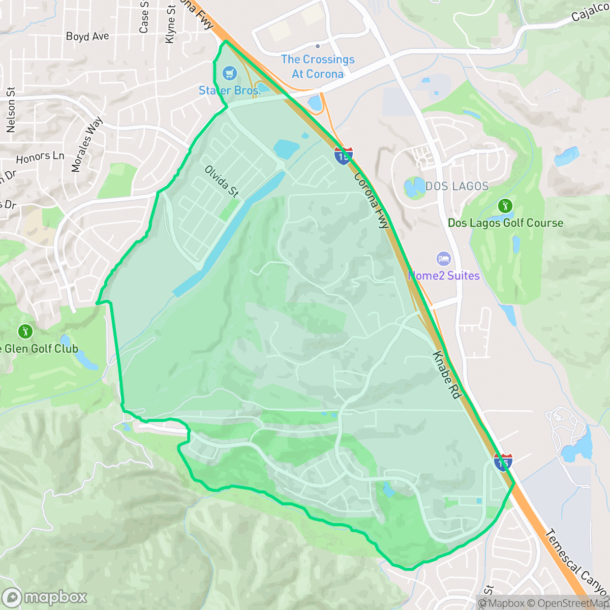 Map showing the location of Wildrose, Temescal Valley, CA