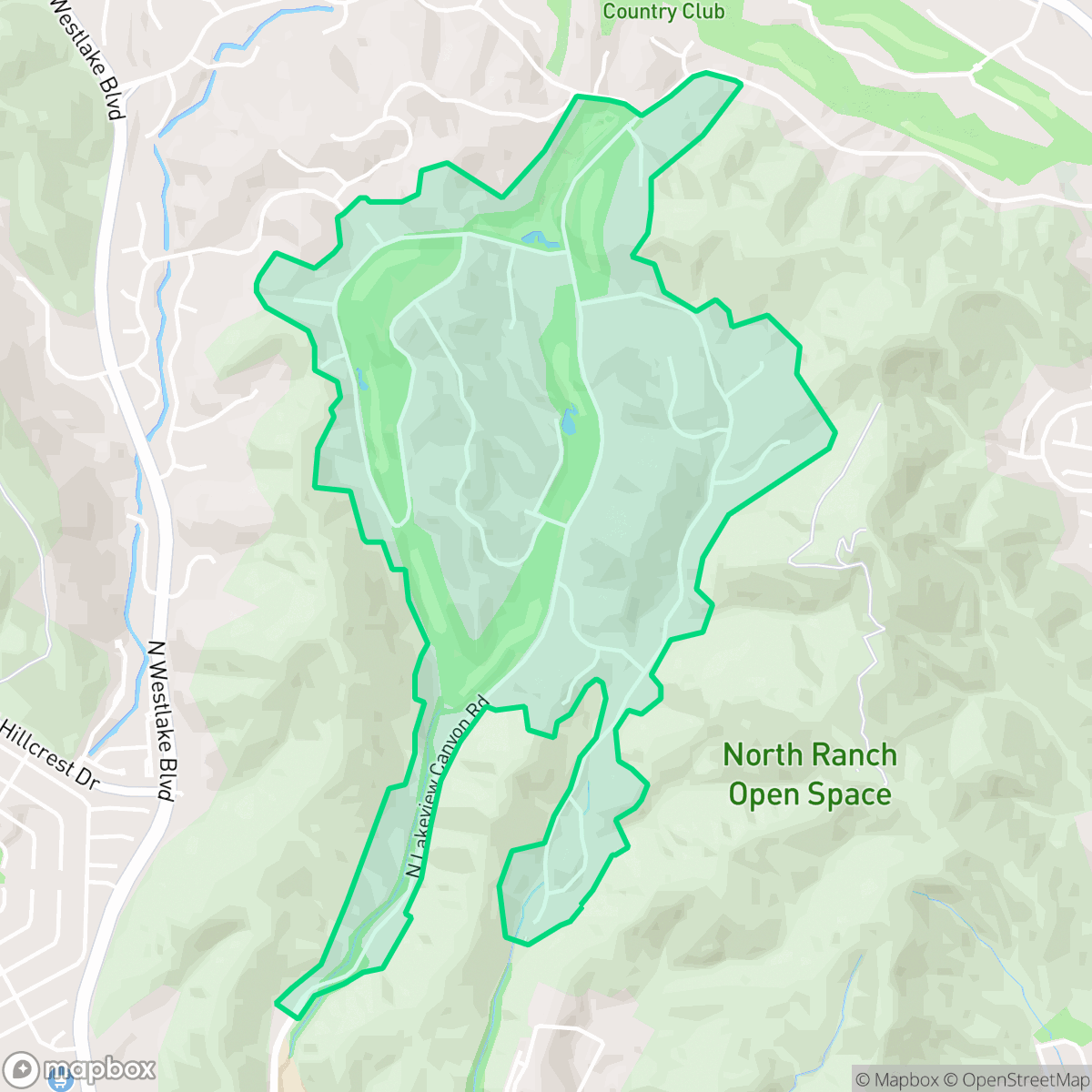 Map showing the location of North Ranch Country Club Estates, Thousand Oaks, CA