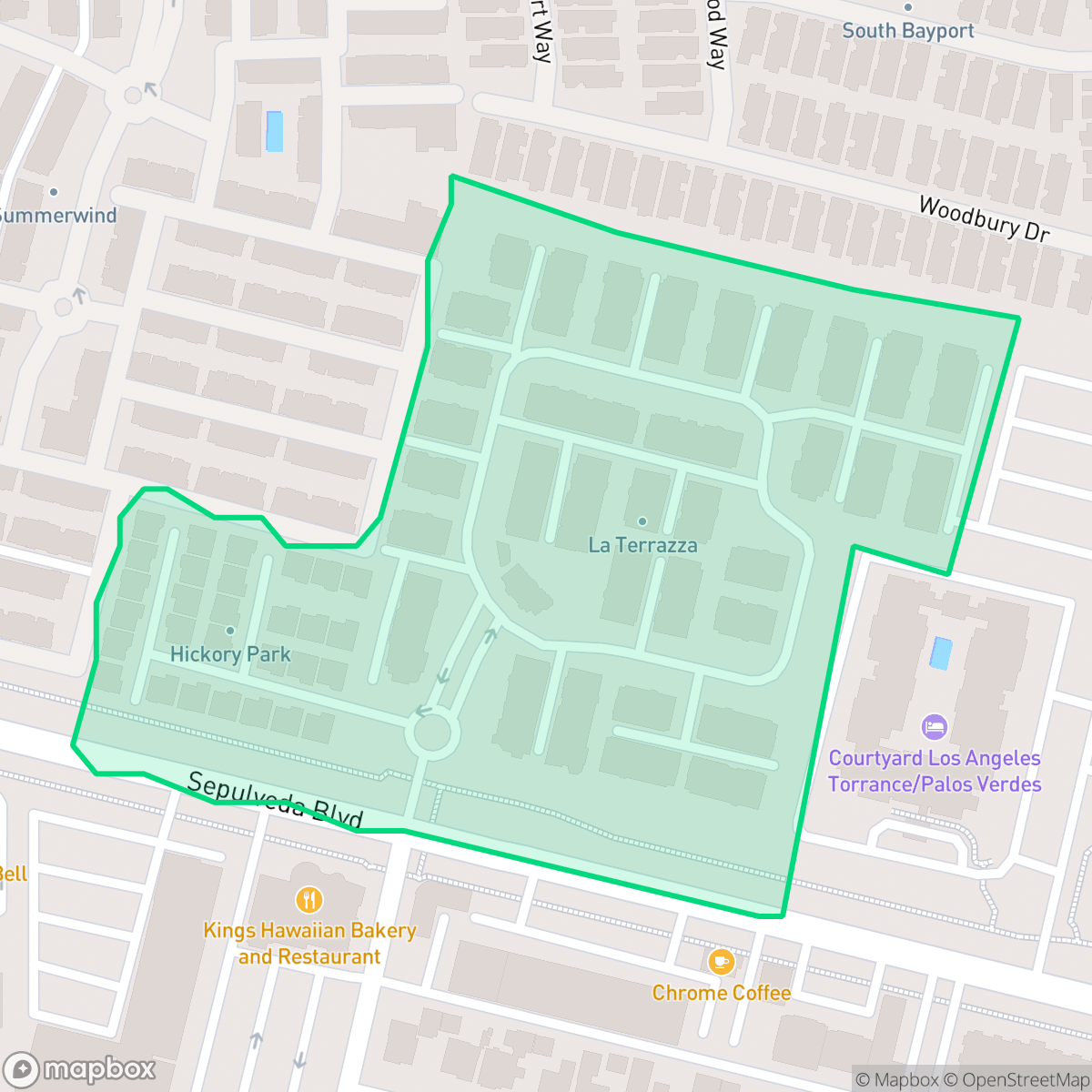 Map showing the location of La Terraza, Torrance, CA