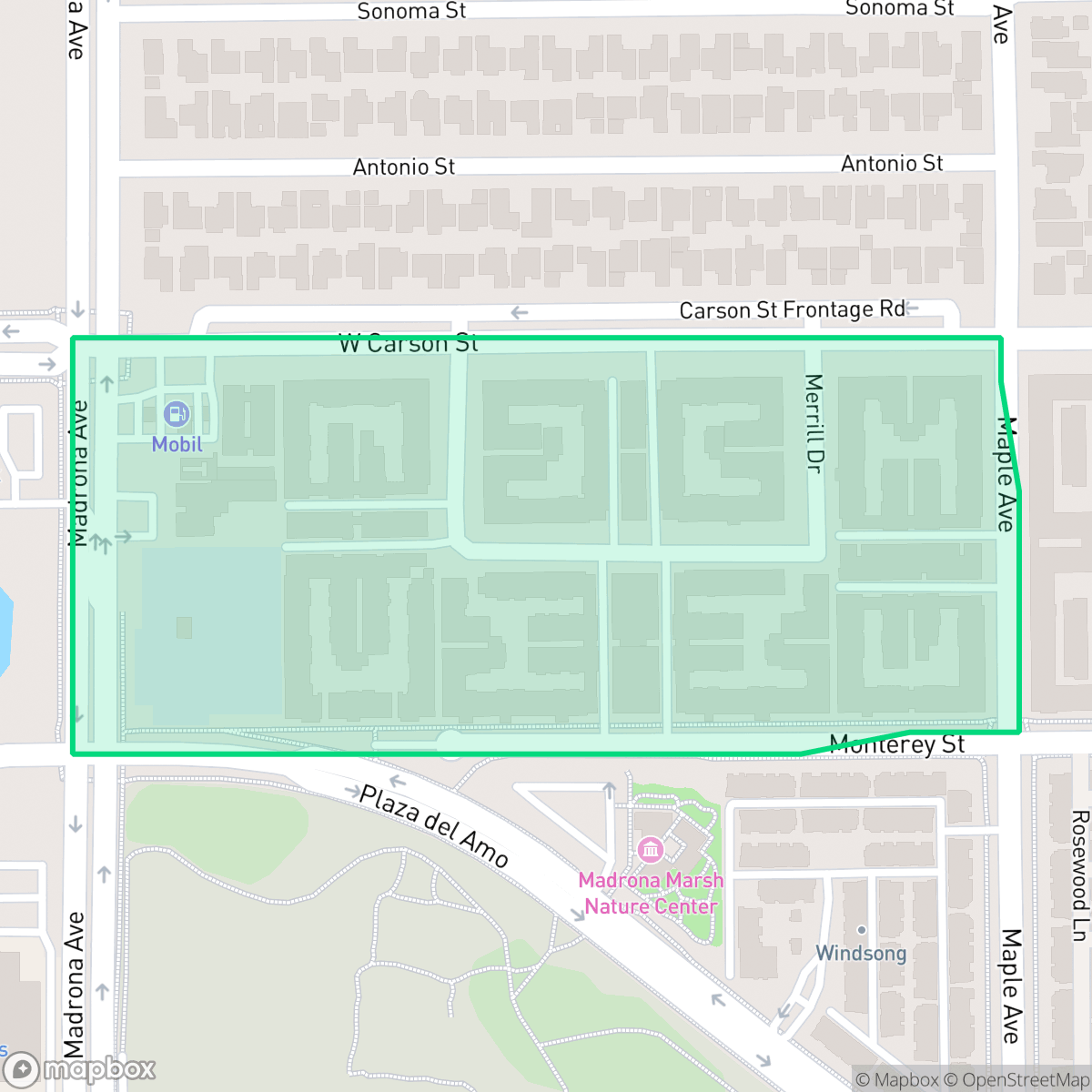 Map showing the location of Merit-Carson, Torrance, CA