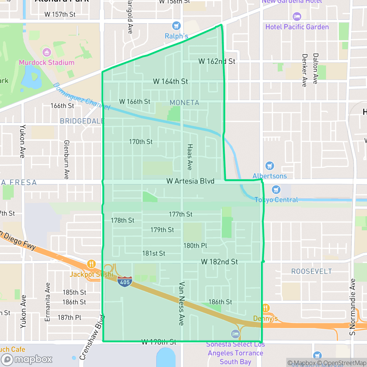 Map showing the location of Northeast Torrance, Torrance, CA
