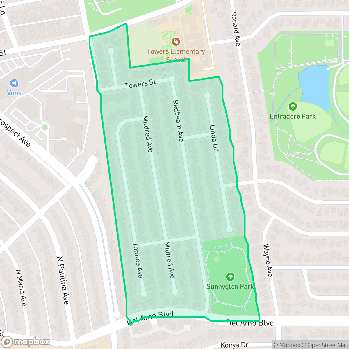 Map showing the location of Pacific South Bay, Torrance, CA