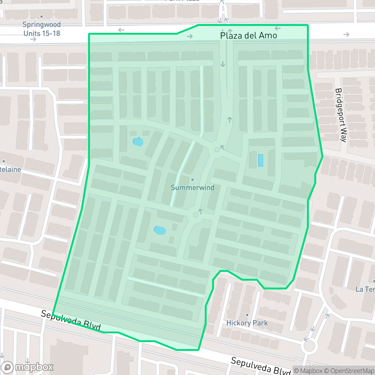 Map showing the location of Summerwind, Torrance, CA