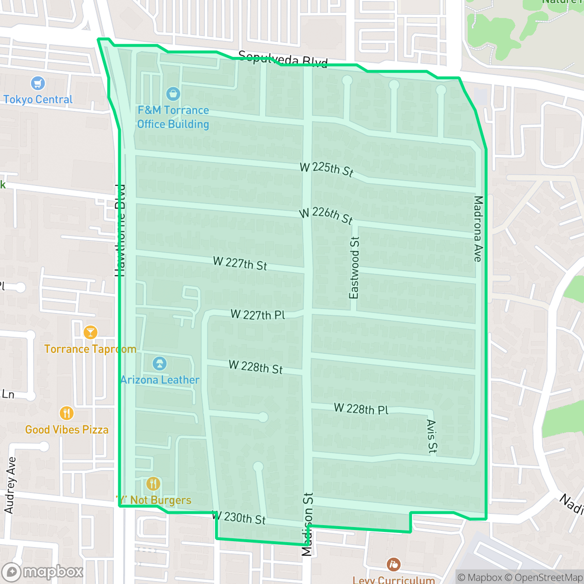 Map showing the location of Torrance Heights Civic, Torrance, CA