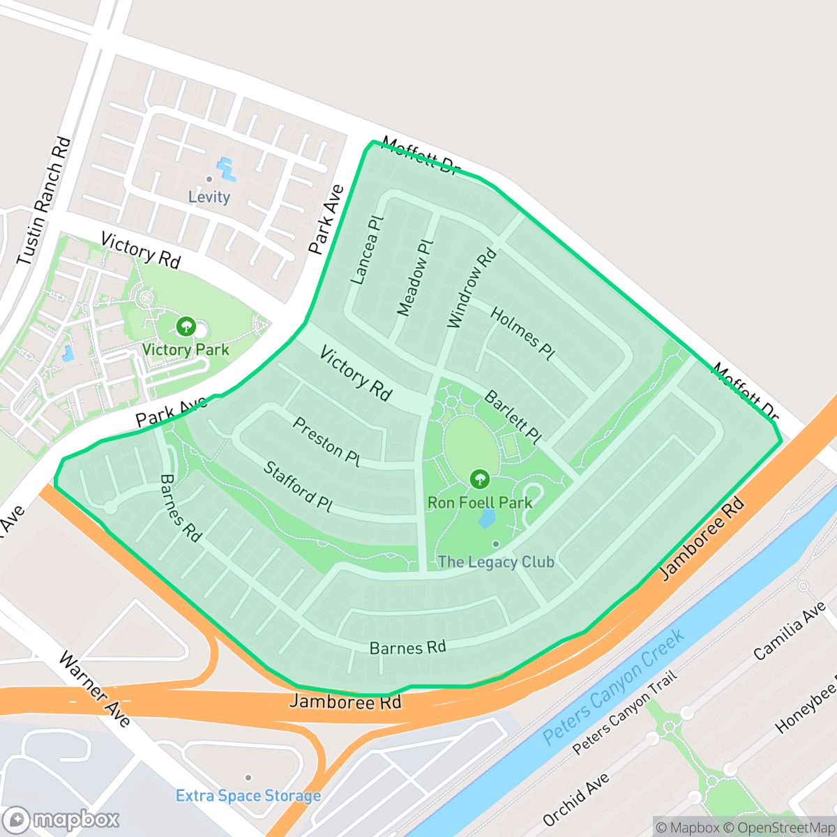 Map showing the location of Greenwood Tustin Legacy, Tustin, CA