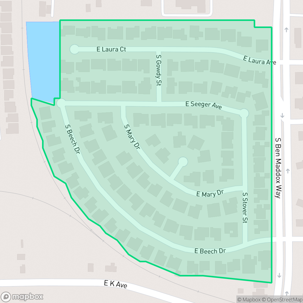 Map showing the location of Briarwood Estates, Visalia, CA