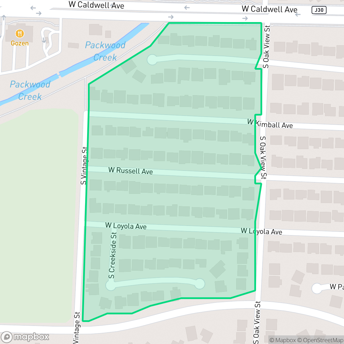 Map showing the location of Cameron Creek Ranch, Visalia, CA