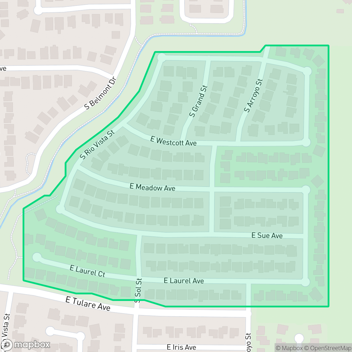 Map showing the location of Casablanca, Visalia, CA